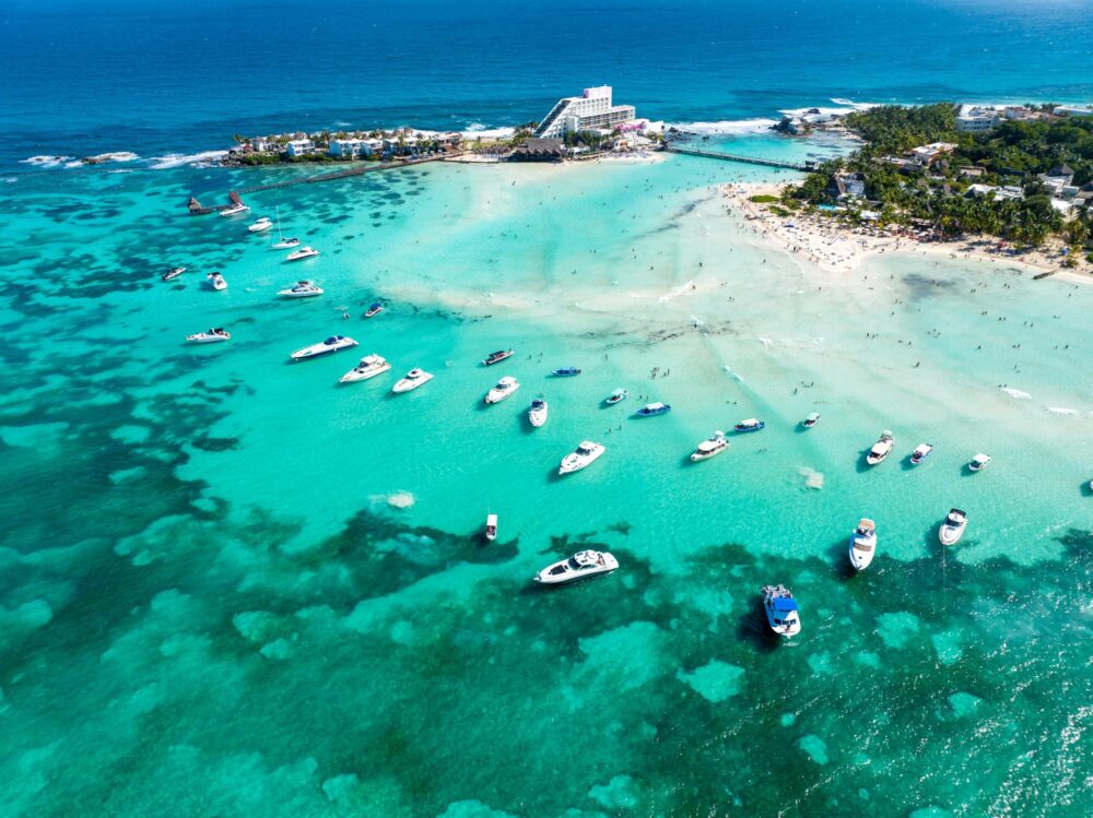 Playa Norte sur Isla Mujeres, au Mexique