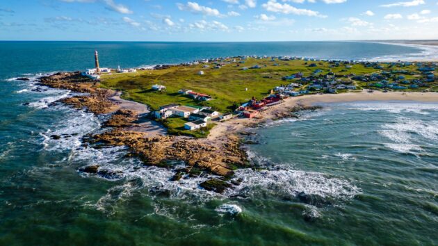 Vue aérienne de Cabo Polonio, Uruguay