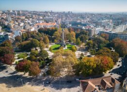 Vue aérienne du quartier Boavista à Porto