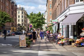 terrasses dans le quartier de Norrebro, Copenhague
