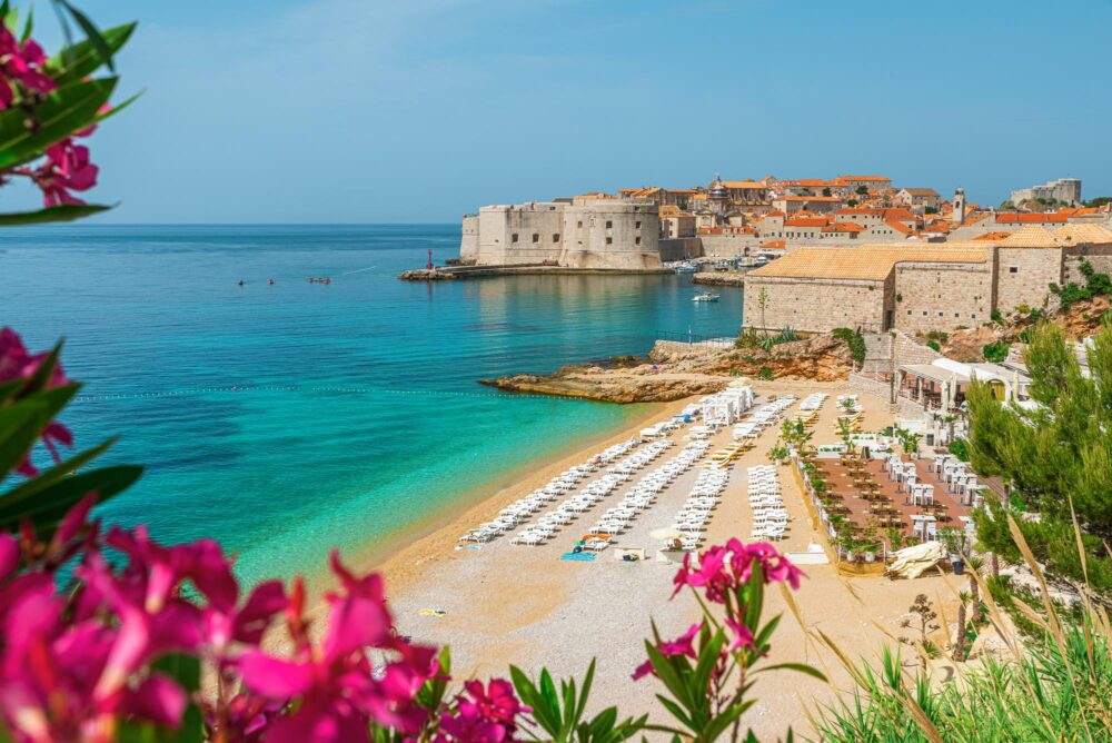 La plage de Banje à Dubrovnik