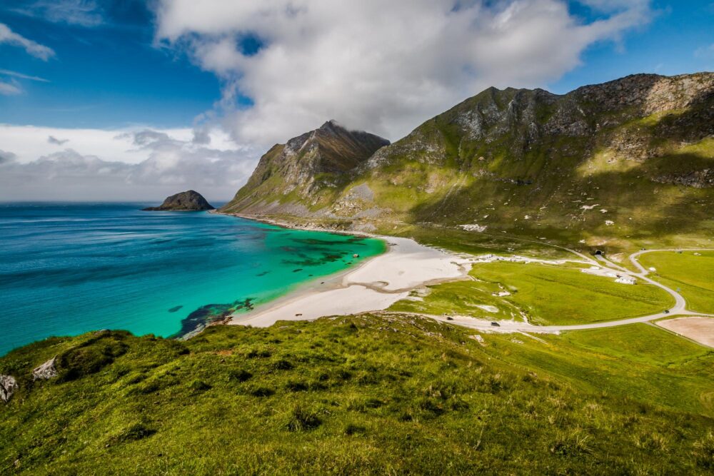 Plage de Haukland, Îles Lofoten, Norvège