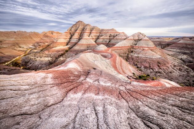 Vue panoramique du parc national Badlands dans le Dakota du Sud