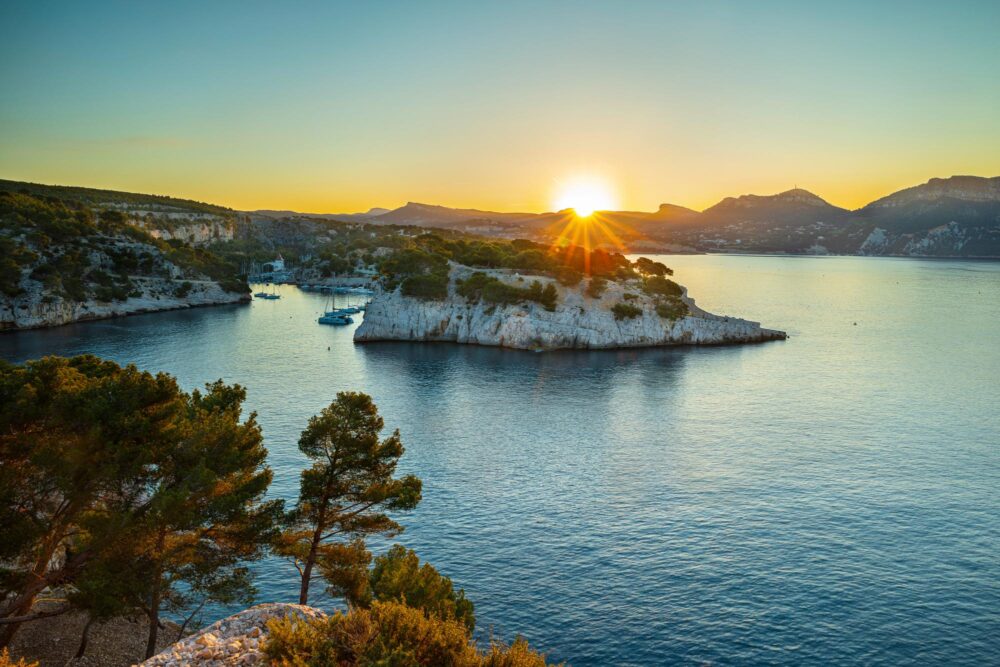 Coucher de soleil sur les Calanques, Provence-Alpes-Côte d'Azur