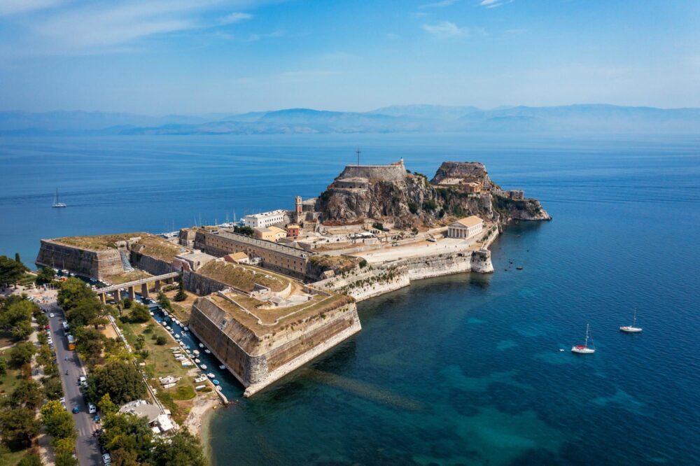 Vue aérienne du Vieux Fort à Corfou