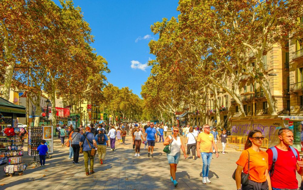 Les Ramblas, le boulevard iconique de Barcelone en Catalogne