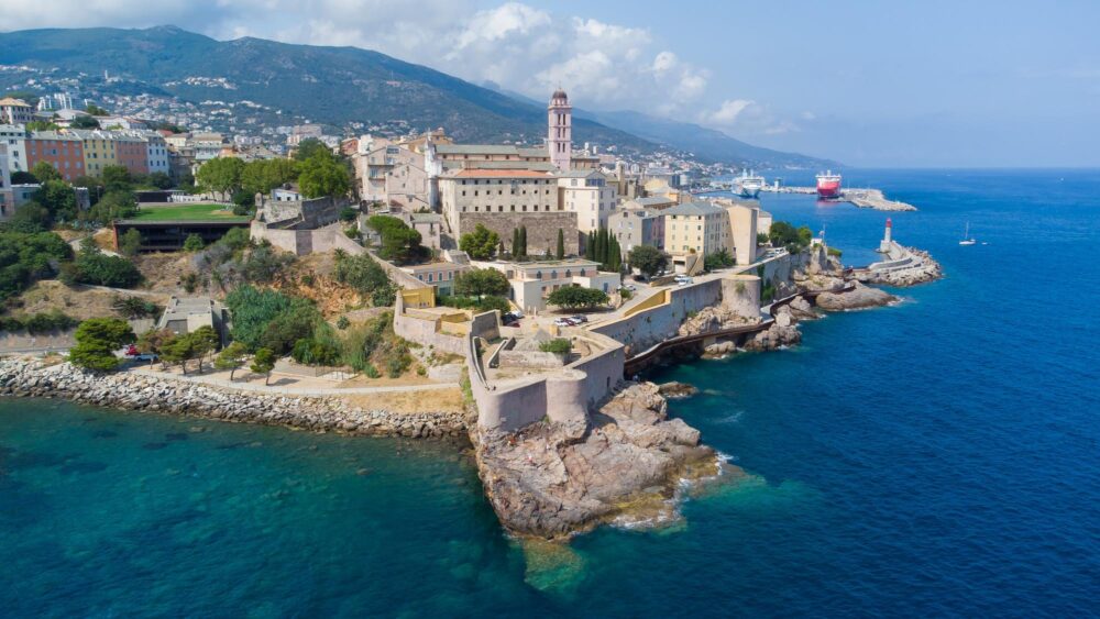 Vue aérienne de la citadelle de Bastia, Corse