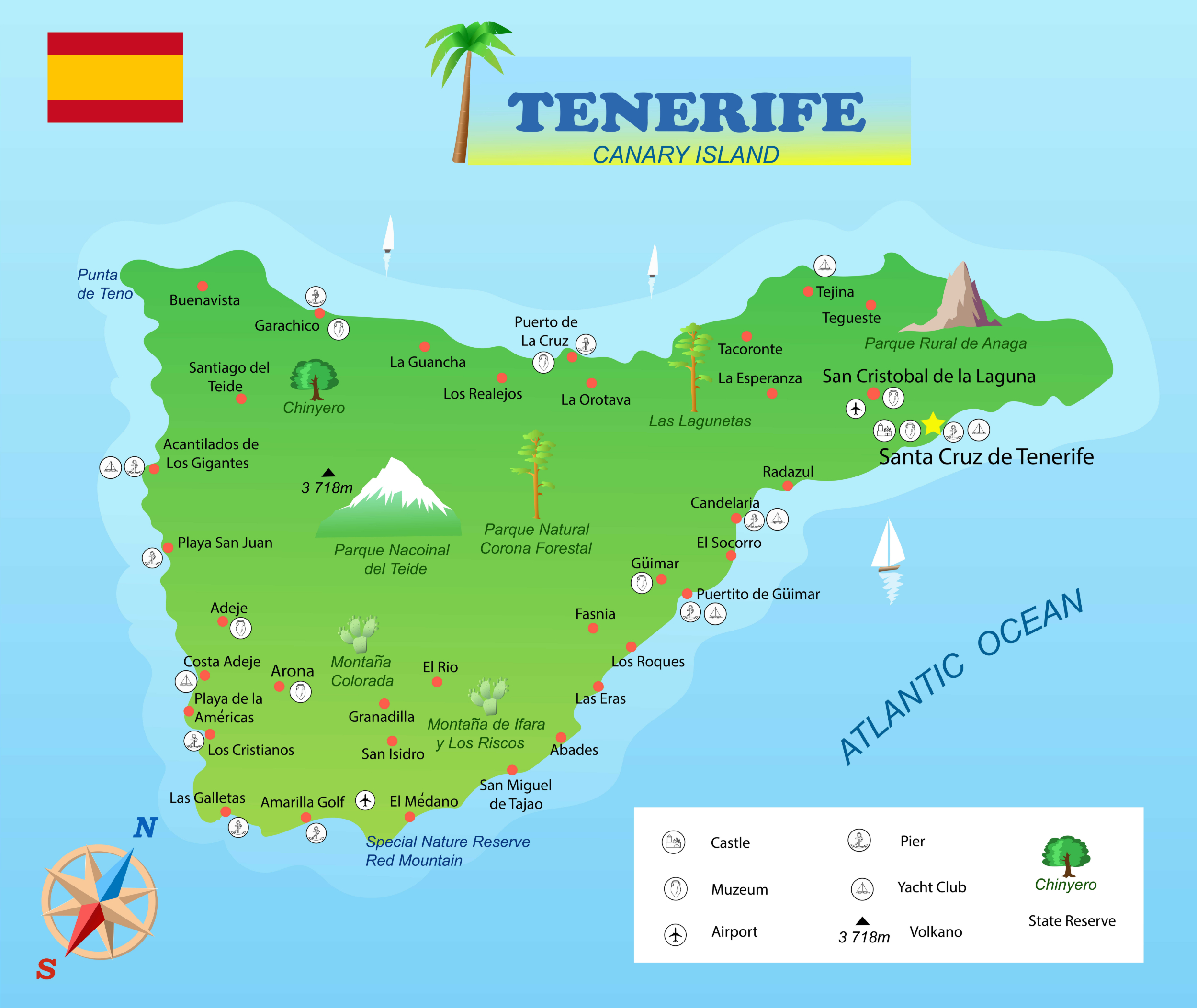 Carte des aéroports de Tenerife