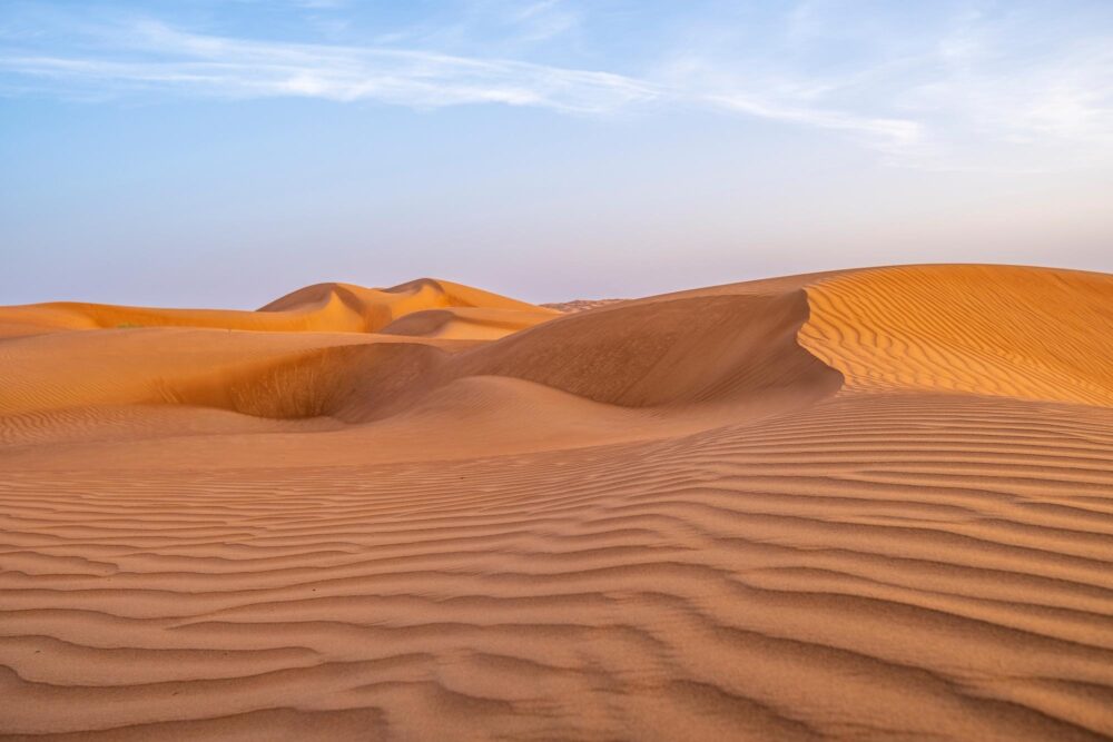Dunes du désert de Wahiba Sands à Oman