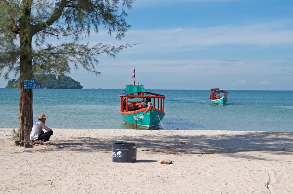 Panorama sur la plage d'Otres Beach à Sihanoukville