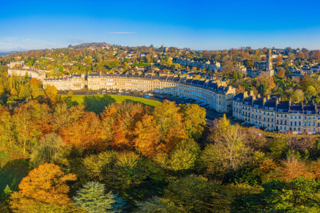 Vue aérienne de Bath