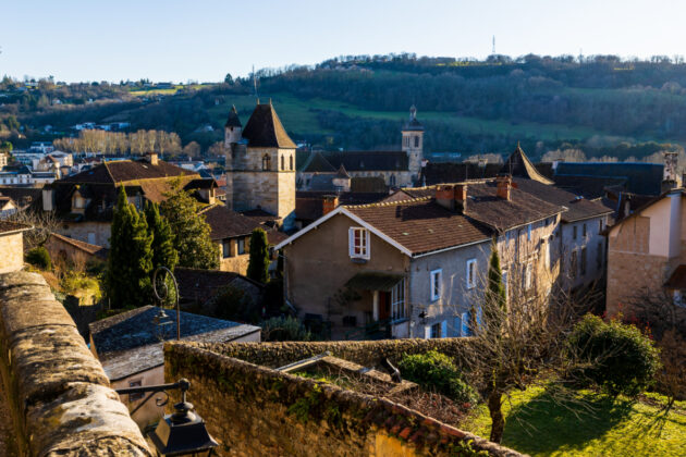 Vue panoramique sur le centre historique de Figeac