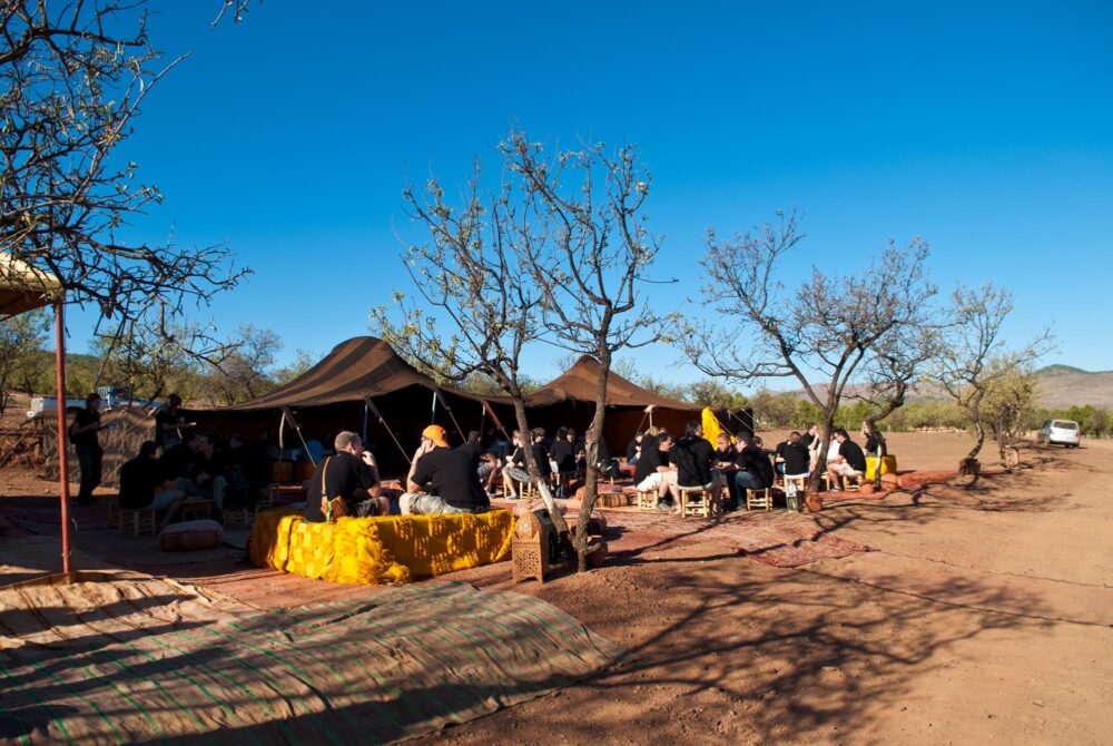 Tente traditionnelle dans la Palmeraie de Marrakech, Maroc