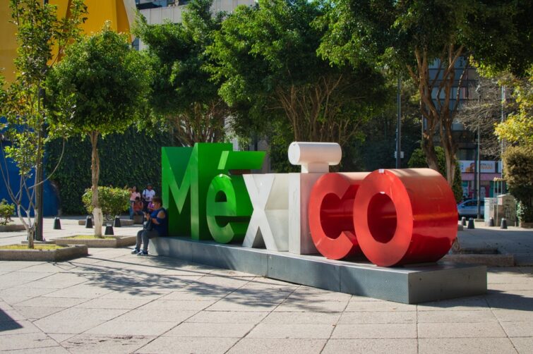 Panneau Mexico dans la capitale du Mexique