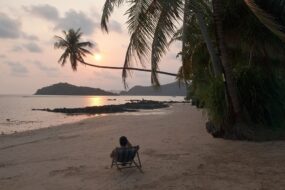 Coucher de soleil sur l'île de Koh Mak, Thaïlande