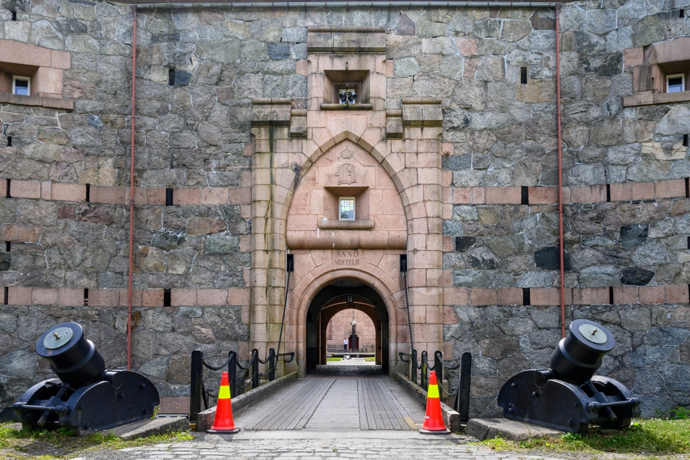 Drøbak et la forteresse d'Oscarsborg, près d'Oslo, Norvège