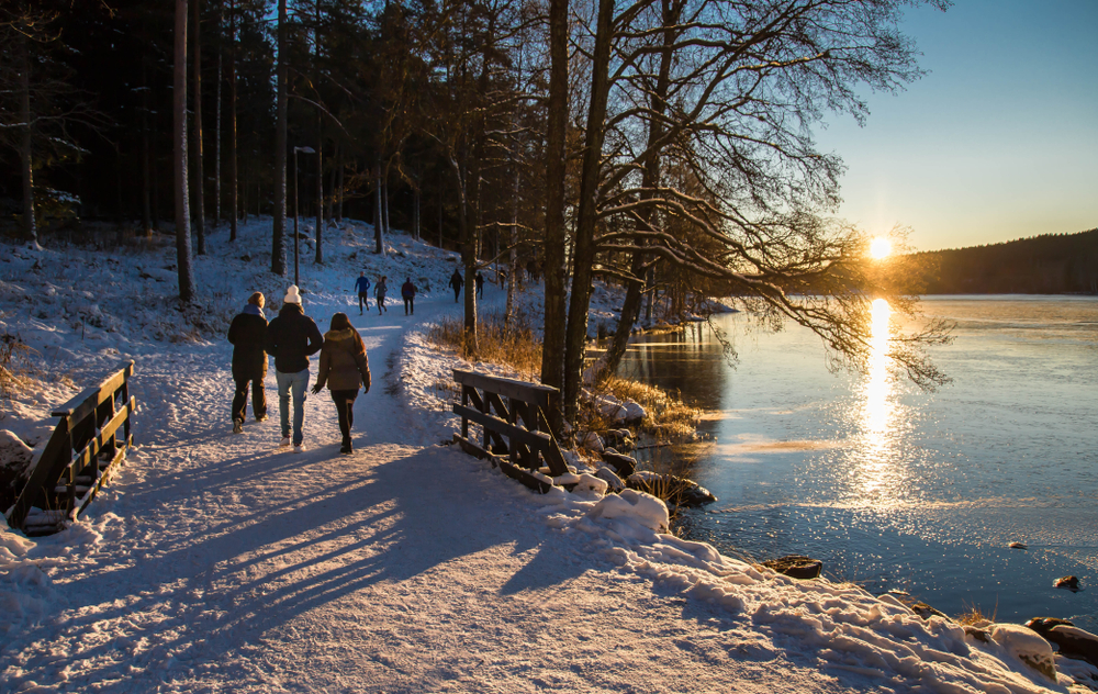 Lac Sognsvann dans le parc national de Nordmarka près d'Oslo, Norvège