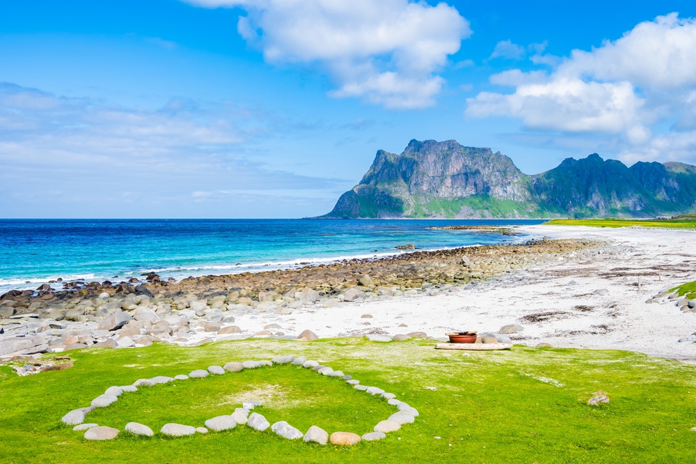 Plage d'Uttakleiv, Norvège