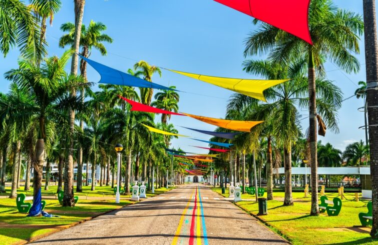 Des drapeaux décoratifs pour le Festival