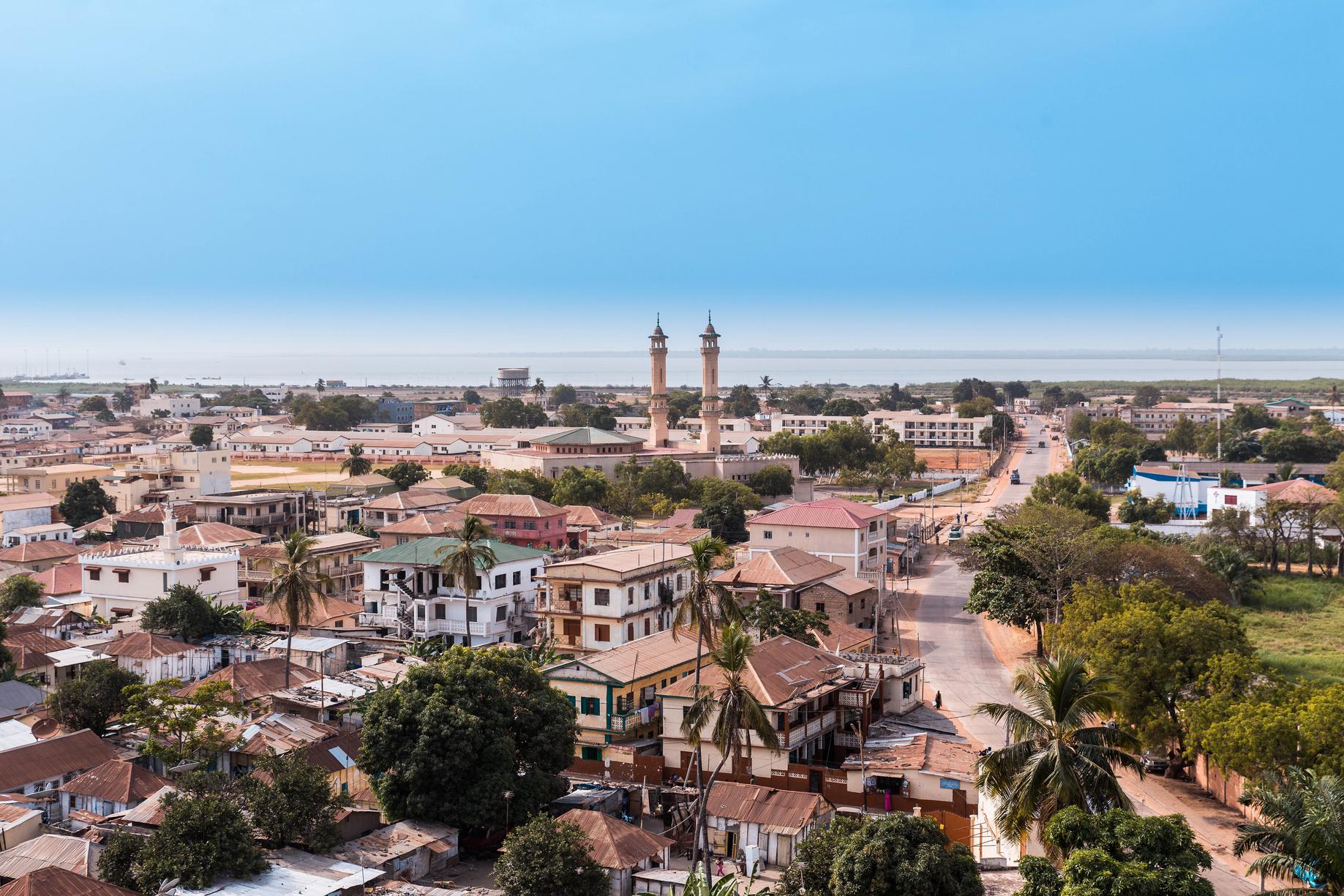 Vue aérienne de Banjul, Gambie
