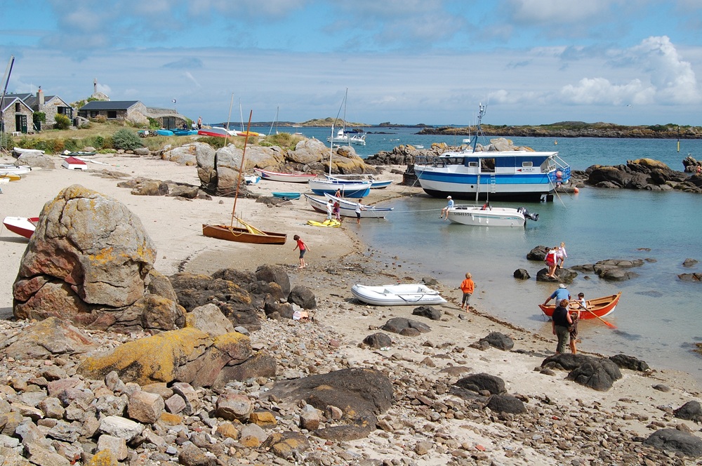Plage sur les îles Chausey, Normandie