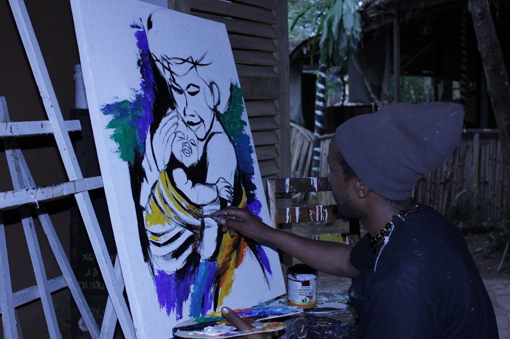 Artiste local au Inema Art Center, Rwanda