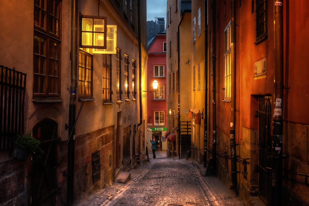 Gamla Stan de nuit, Stockholm