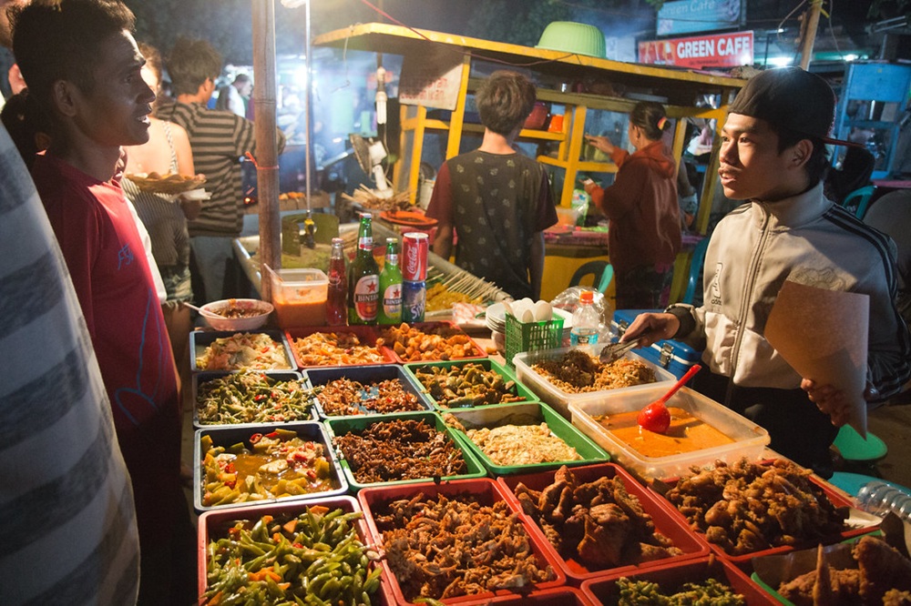Le marché nocturne de Gili Trawangan, Indonésie