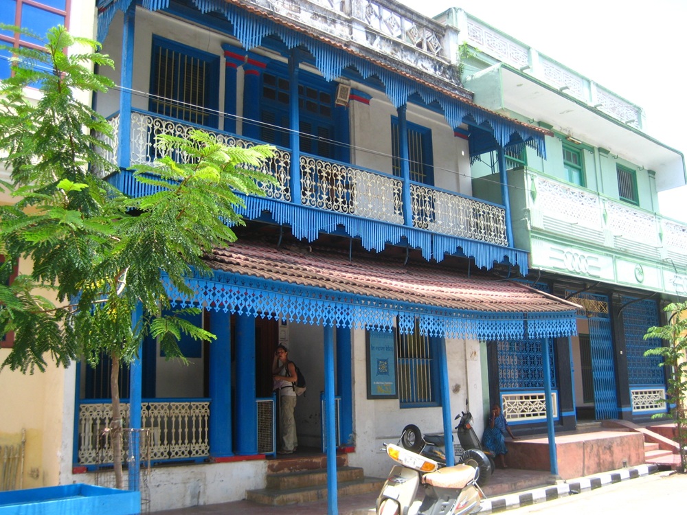 Maison traditionnelle dans le quartier tamoul, Pondichéry