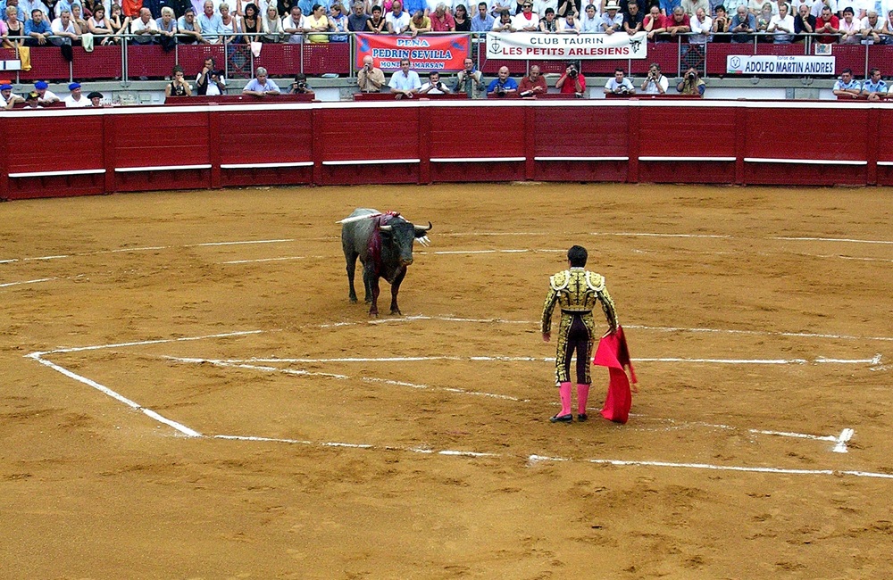 Les arènes du Plumaçon pendant les fêtes de la Madeleine, Mont-de-Marsan