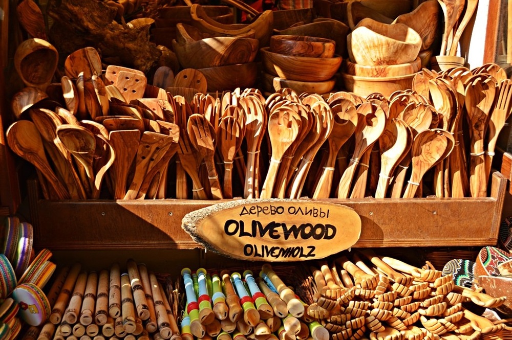 Objets en bois d’olivier, Corfou