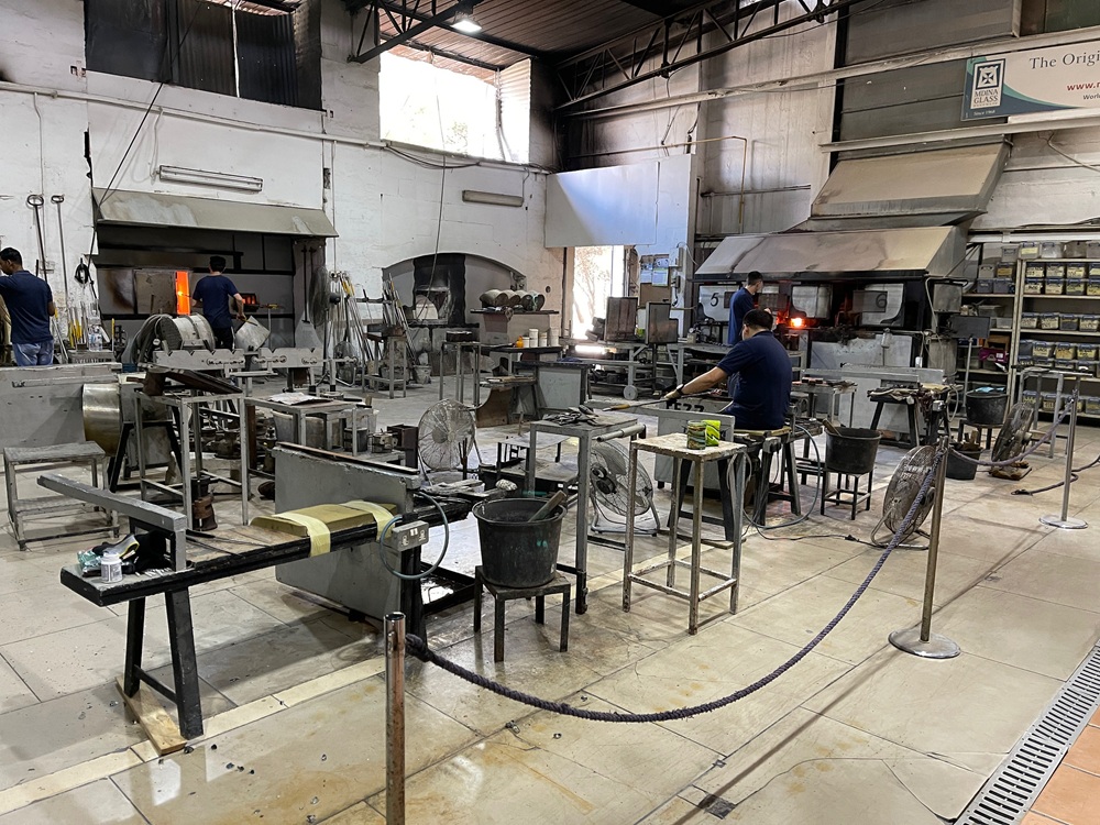 Atelier artisanal de verre soufflé