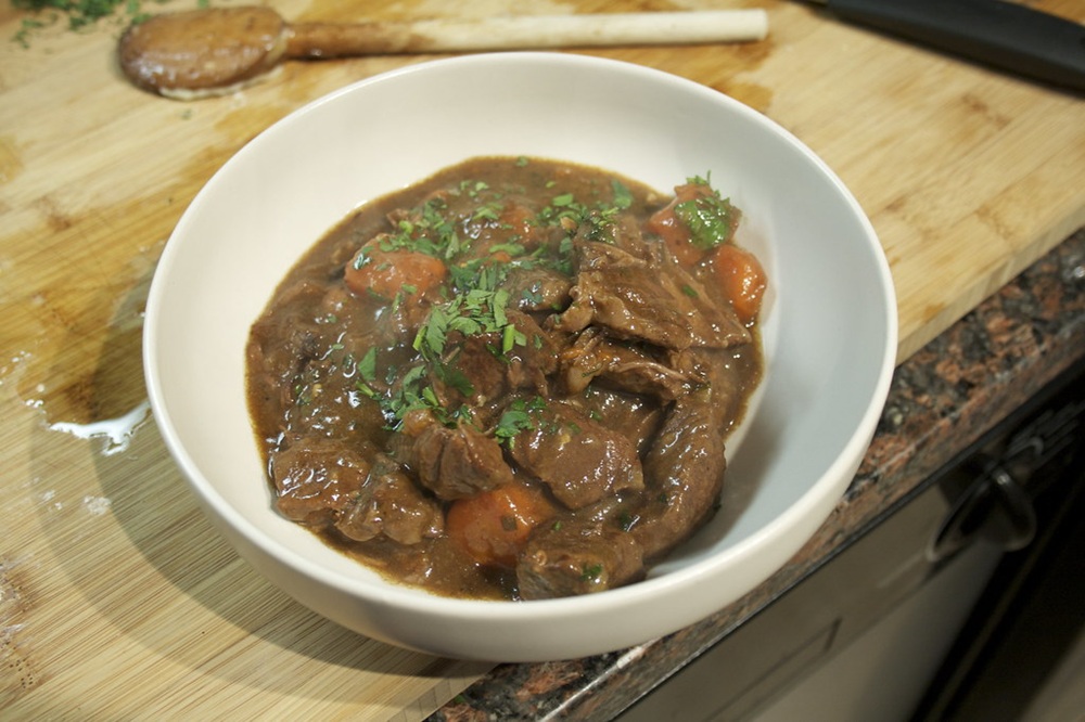 Bœuf bourguignon prêt à manger