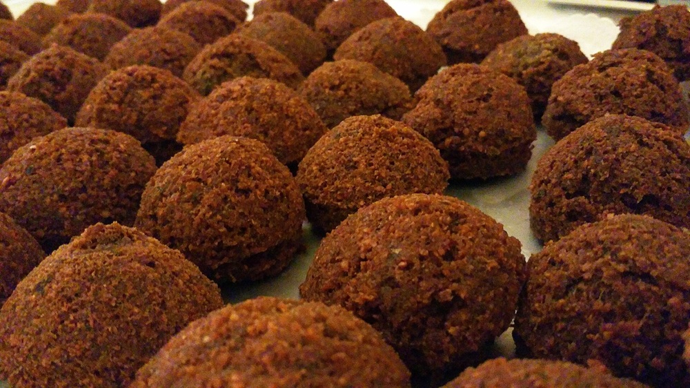 Rangées de falafel