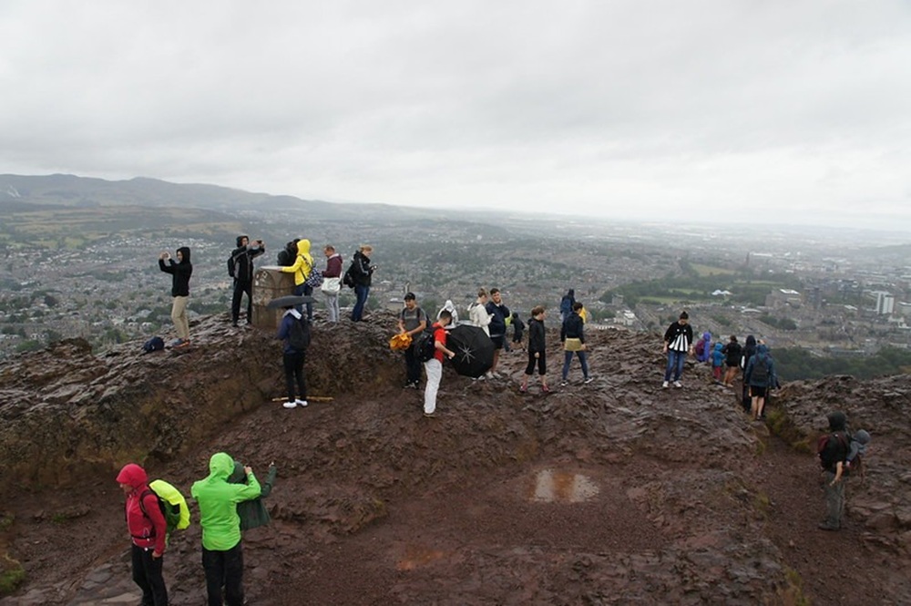 Arthur's Seat par temps de pluie, Édimbourg