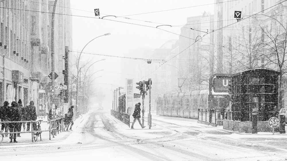 Berlin sous la neige en hiver
