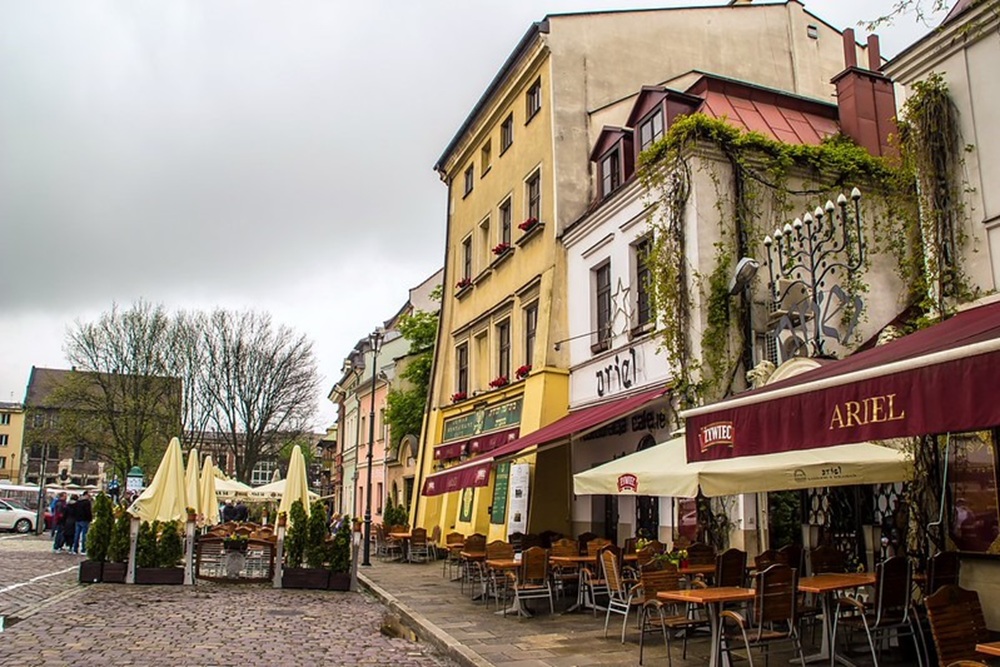 Café dans le quartier Kazimierz, Cracovie