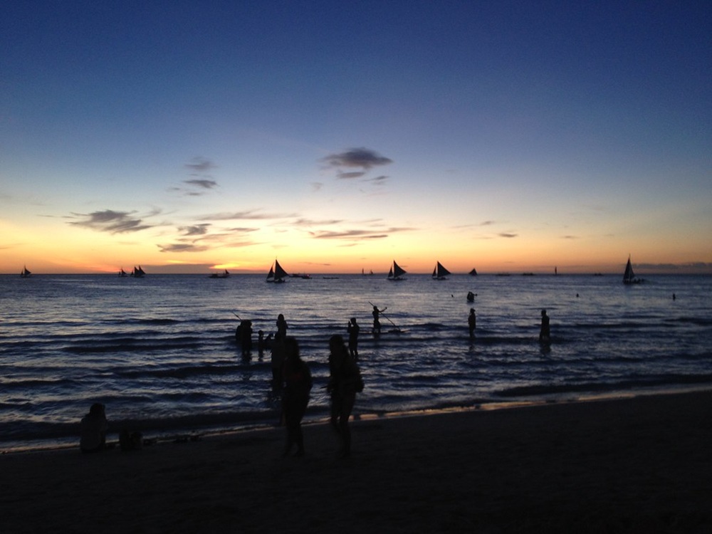 Coucher de soleil à Boracay dans les Visayas, Philippines