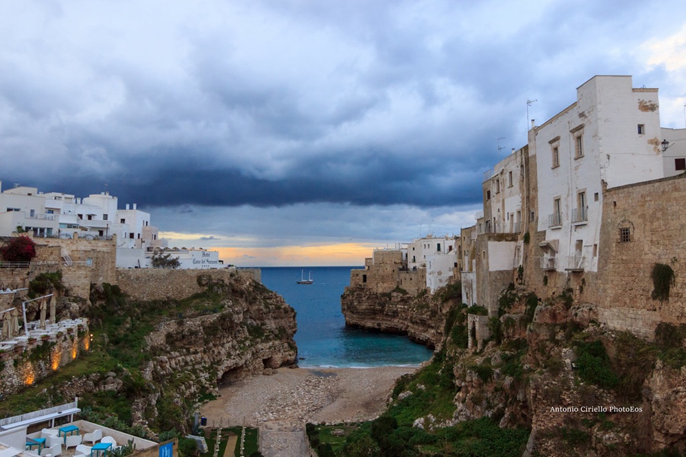 Polignano a Mare par mauvais temps