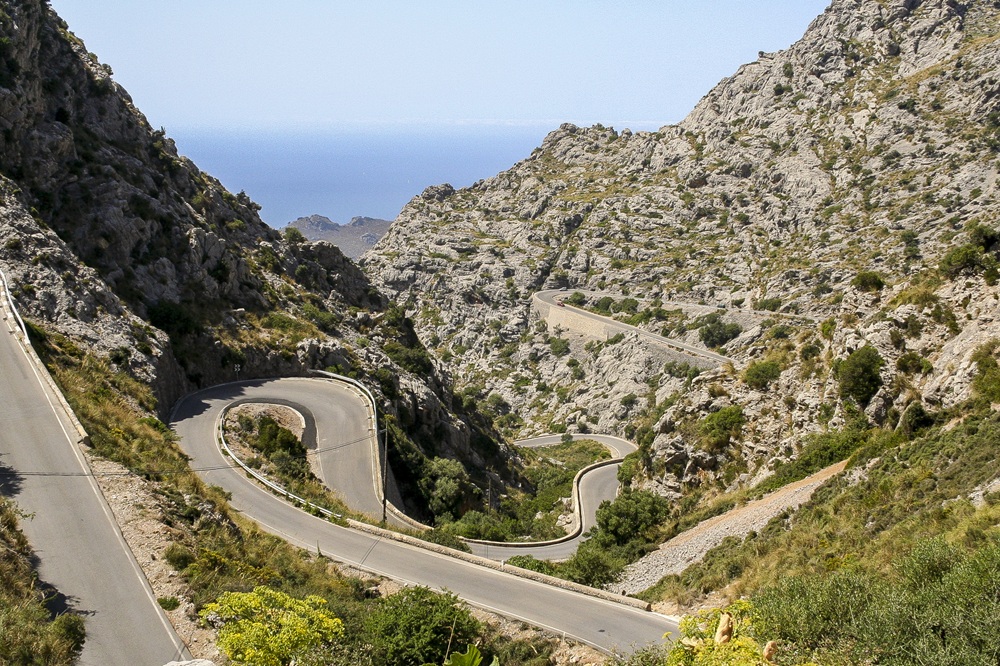 Route sinueuse dans la Serra de Tramuntana, Majorque