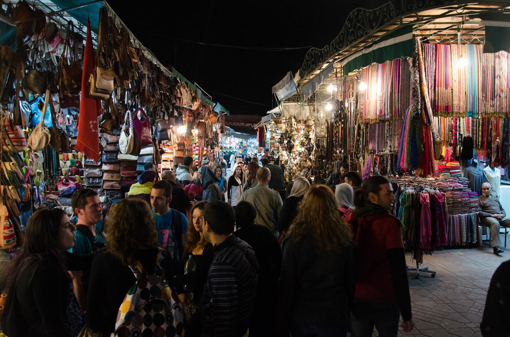 Souk animé de Marrakech