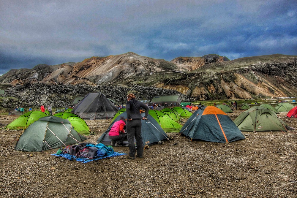 Campement sauvage à Landmannalaugar