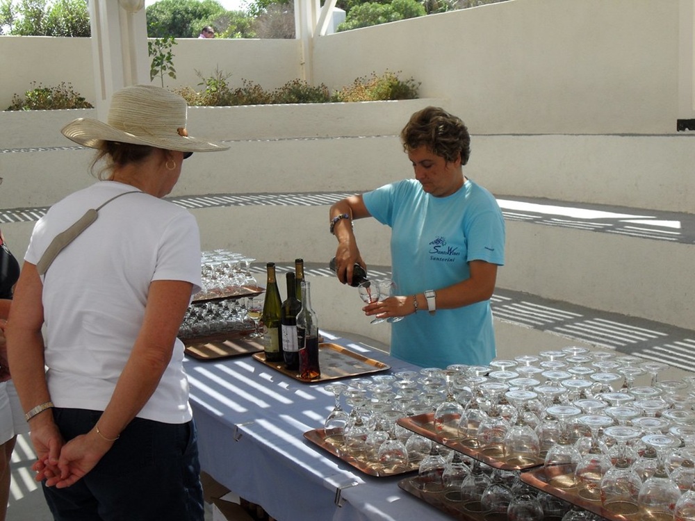 Dégustation de vins à Santorin
