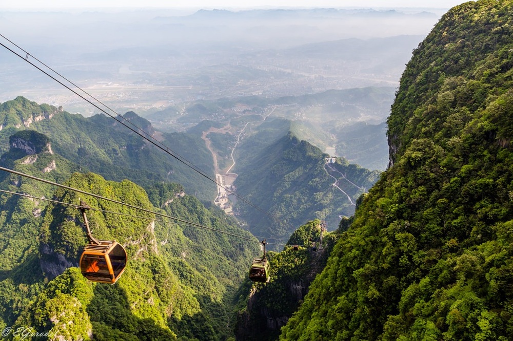 La montagne Tianmen, Chine