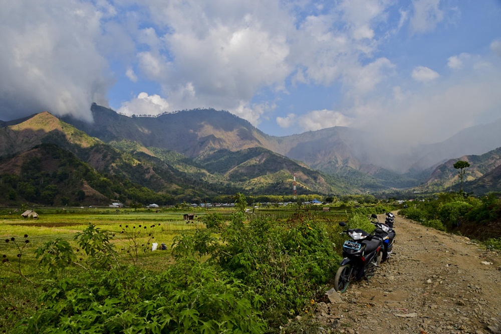 Scooter à Sembalun, Lombok