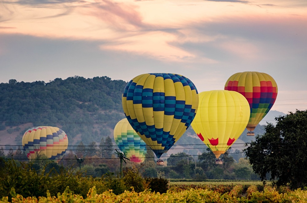 Survol de la Napa Valley en montgolfière