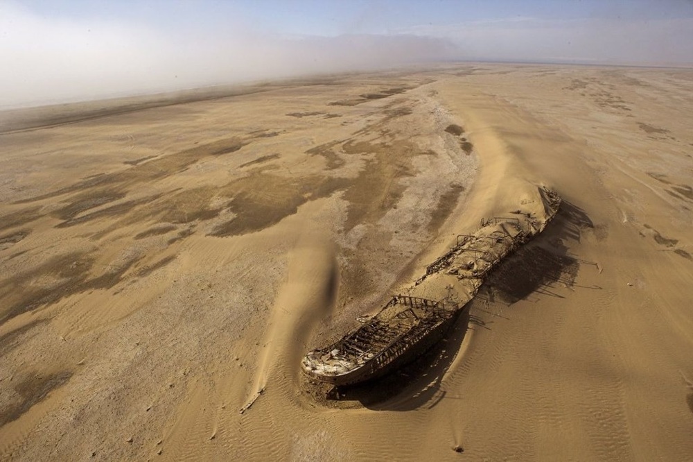 Survol de l'épave Eduard Bohlen, Skeleton Coast